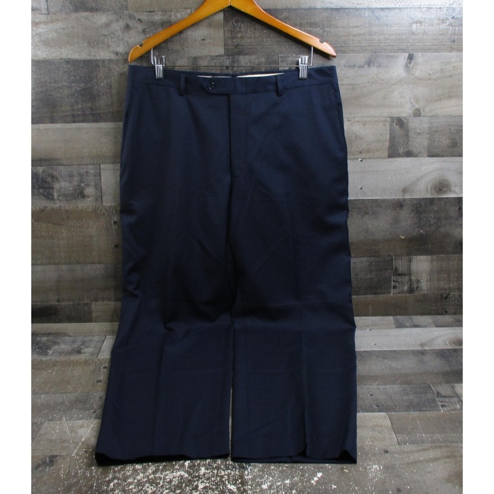 Cremieux Collection Pants Mens 36R Navy Loro Piana Wool Dress Trousers